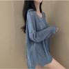 Fashion Thin Long Sleeved Knitted V-neck Women Shirt Loose Solid Color Hollow Out Blouse Casual Simple Covers Up Office Top Women Clothing