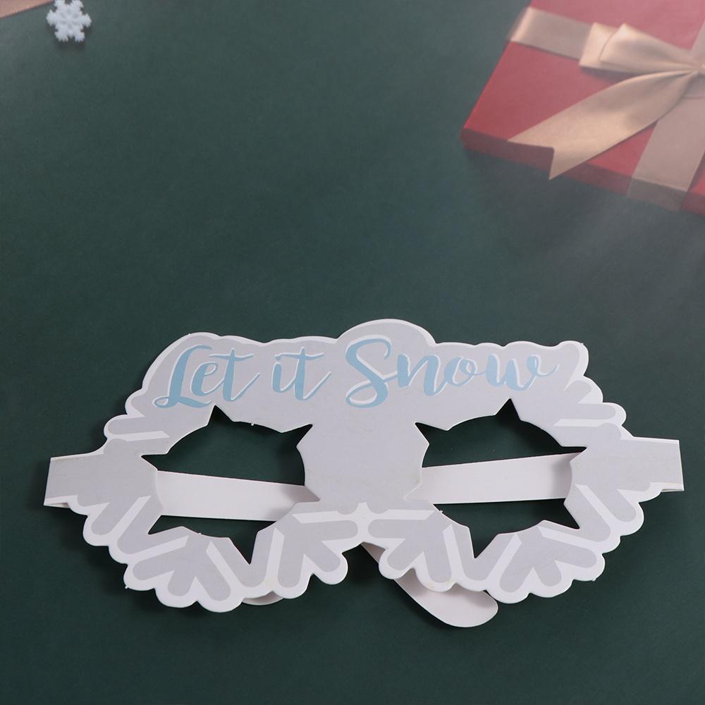 9pcs/set Santa Claus/Snowman/Christmas Tree Santa Claus Paper Glasses Christmas