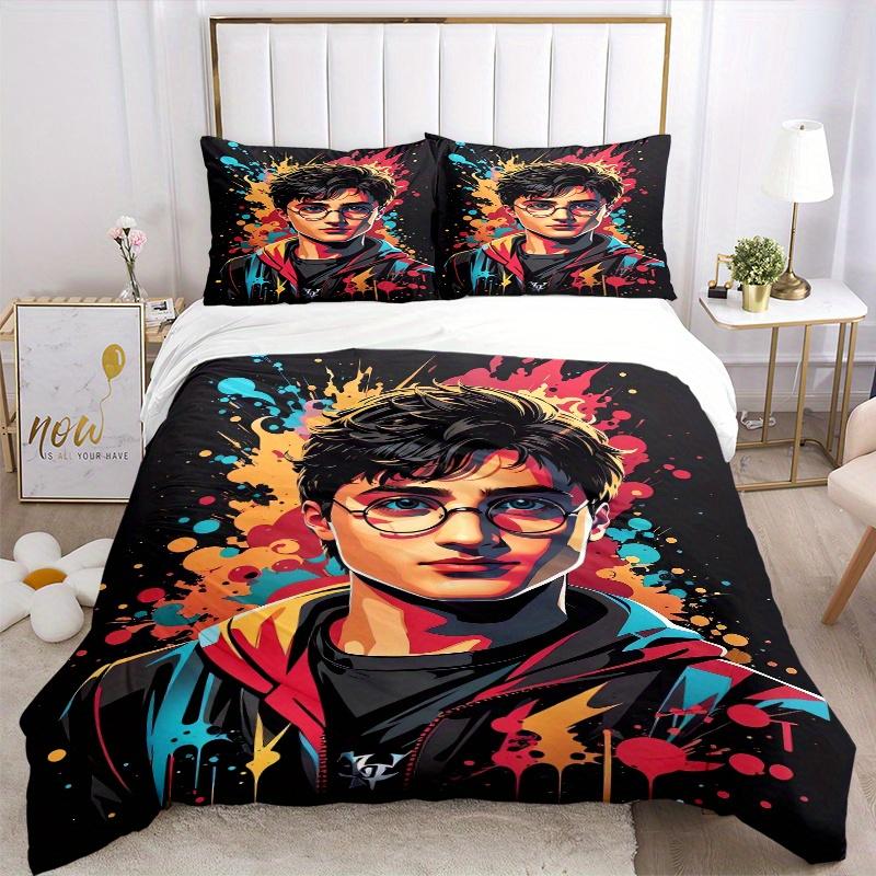 3pcs Harry Potter Quilt Cover Set - Soft and Cozy Bedroom, Guest Room and Dorm Decorative Bedding 3-Piece Set 1 Quilt Cover + 2 Pillow Shams.F032