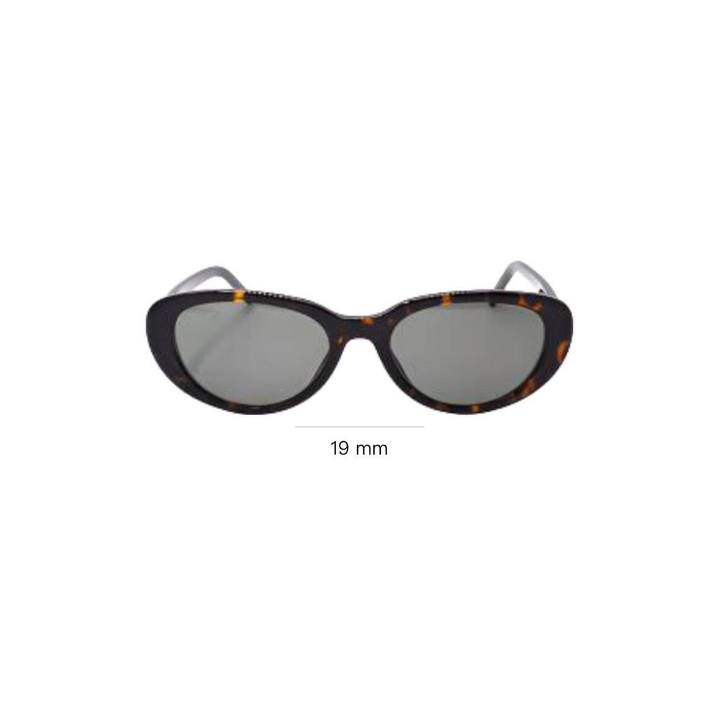 Saint Laurent Interwoven Letter Mini Hinge Cat Eye Sunglasses Women Sunglasses Tortoise Silver SL-M154-002