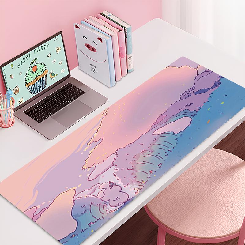 Anime Deskmat x Laptop Table Mat Cute Rabbit Rubber Accessories Gaming Mouse Mat Keyboard Carpet Mouse Pad Office Deskmat