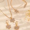 2025 Neues beliebtes Zirkon Ahornblatt Anhänger Set Schmuck Damen einfach und elegant kalter Wind Halskette Ohrstecker Schmuck