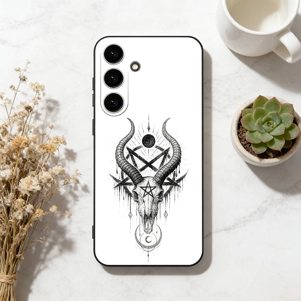 Satanic Goat Satan Devil Phone Case For Samsung Galaxy A73,A72,A71,A70,A53,A52,A51,Soft Silicone Black Cover