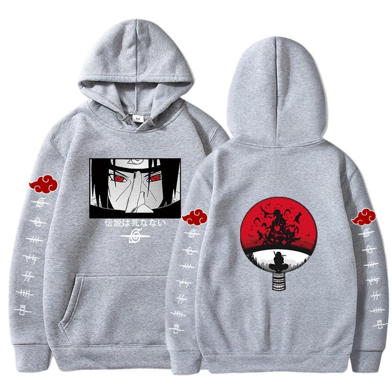 2024 Naruto Anime Men's Trendy Fleece Hooded Sweatshirt - Spring/Autumn Casual Long Sleeve