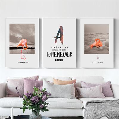 Mode-Stil lustige rosa hübsche Flamingo Leinwand Malerei Poster und Drucke Wand Bilder Home Decor für Wohnzimmer Schlafzimmer
