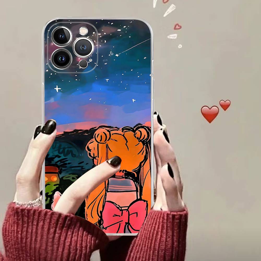 Popular Anime Girl S-Sailor Moon For iPhone 17 16 16e 15 14 13 12 11 Pro Max Mini Plus Phone Case