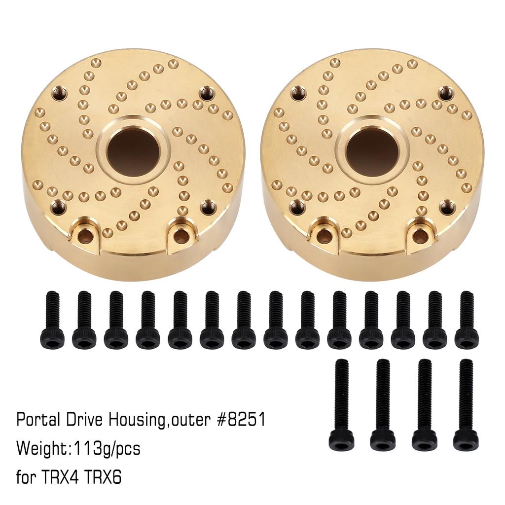 INJORA Heavy Brass Counterweight Portal Drive Housing Bumper Holder Axle Mount for RC Crawler TRX4 TRX-4 TRX6 Upgrade Parts