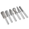 6pcs Rotate Grinding File Bearing Steel Rotating Drilling File Bits Engraving KnifeGray