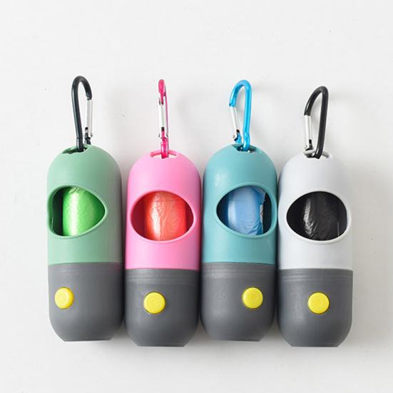 Pet Waste Bag Portable Reusable Lighting LED Environmentally Friendly Poop Picking Up ABS Pet Dog Waste Bag Holder Pet Supplies