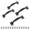 4pcs Arched Handles for Garage Door and Indoor Cabinets Metal Barn Door Pulls Easy Install Wood Fence Cupboard Handles