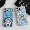 Cartoon Doraemon For IPhone 17 16 15 11 12 13 14 Pro Max Plus Pro Corrugated Translucent Back Phone Cover
