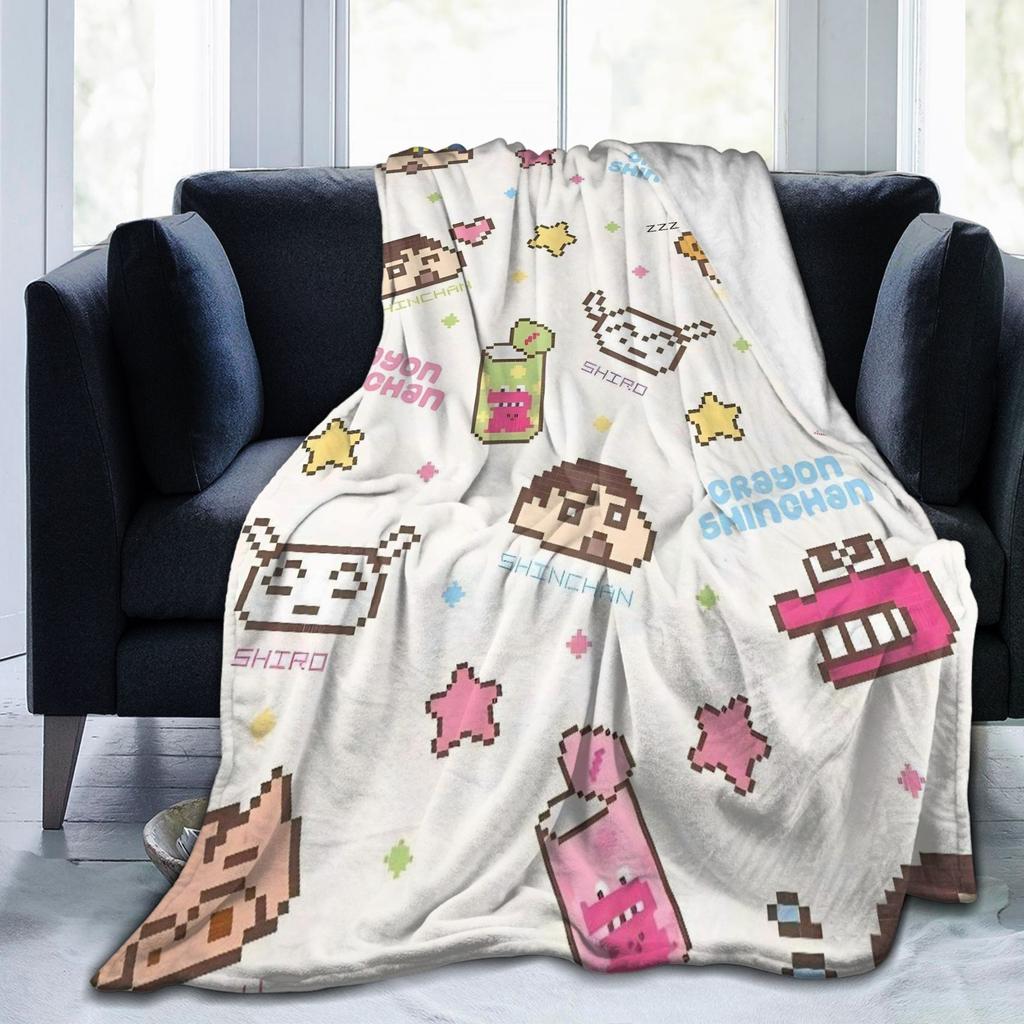Crayons Shin Chans Anime Blankets Flannel All Season Multifunction Lightweight Thin Throw Blankets for Bedding Travel Rug Piece