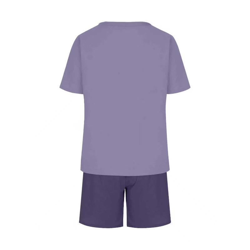 Summer  Arrival Men's Casual Two-Piece Set Striped Print Short-Sleeve Shirt and Athletic Shorts Set