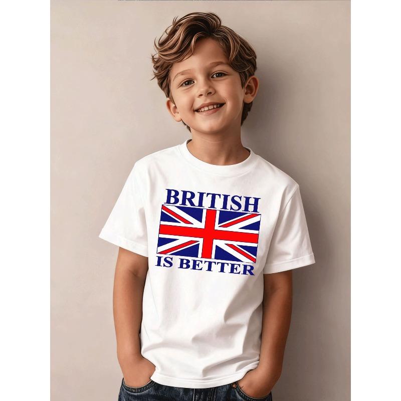 British Flag Graphic Boys T Shirt 110 белый