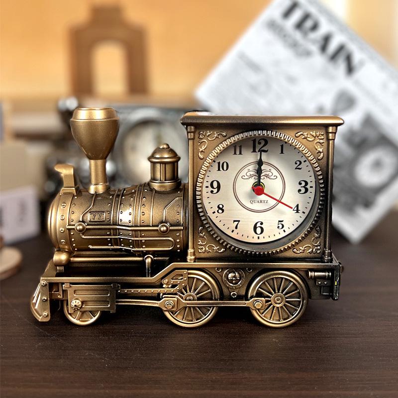 Vintage Locomotive Alarm Clock - Wake-Up & Back-to-School Gift for Students