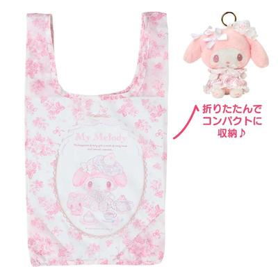 Sanrio My Melody plyšová ekologická taška (Čas na čaj s bielou jahodou) Japonsko NOVÉ