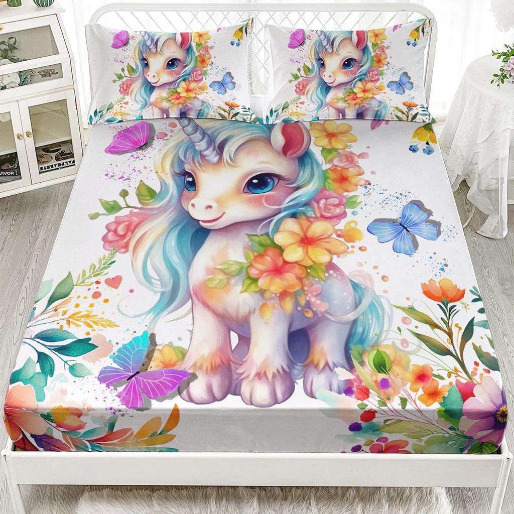 Beautiful Butterfly Pattern Mattress Three-Piece Digital Printing Bedding Mattress Three-Piece Set Small And Fresh