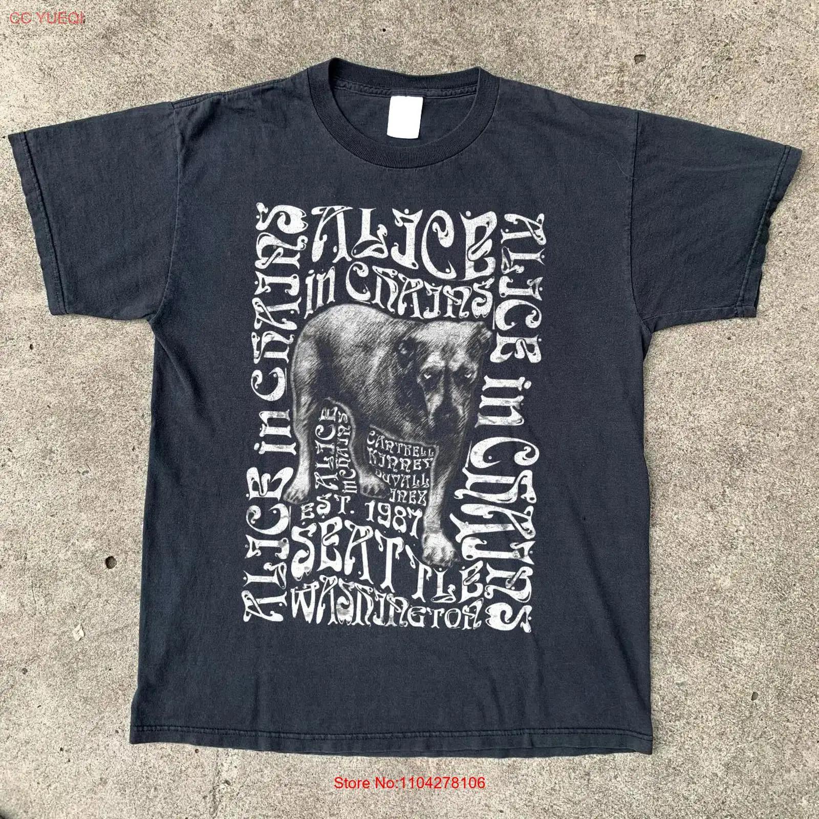 Alice In Chains ОСН. 1987 СИЭТЛ ВАШИНГТОН Черная футболка Размер S 5XL винтажная стираная Топ для повседневной носки Унисекс с принтом S разноцветный