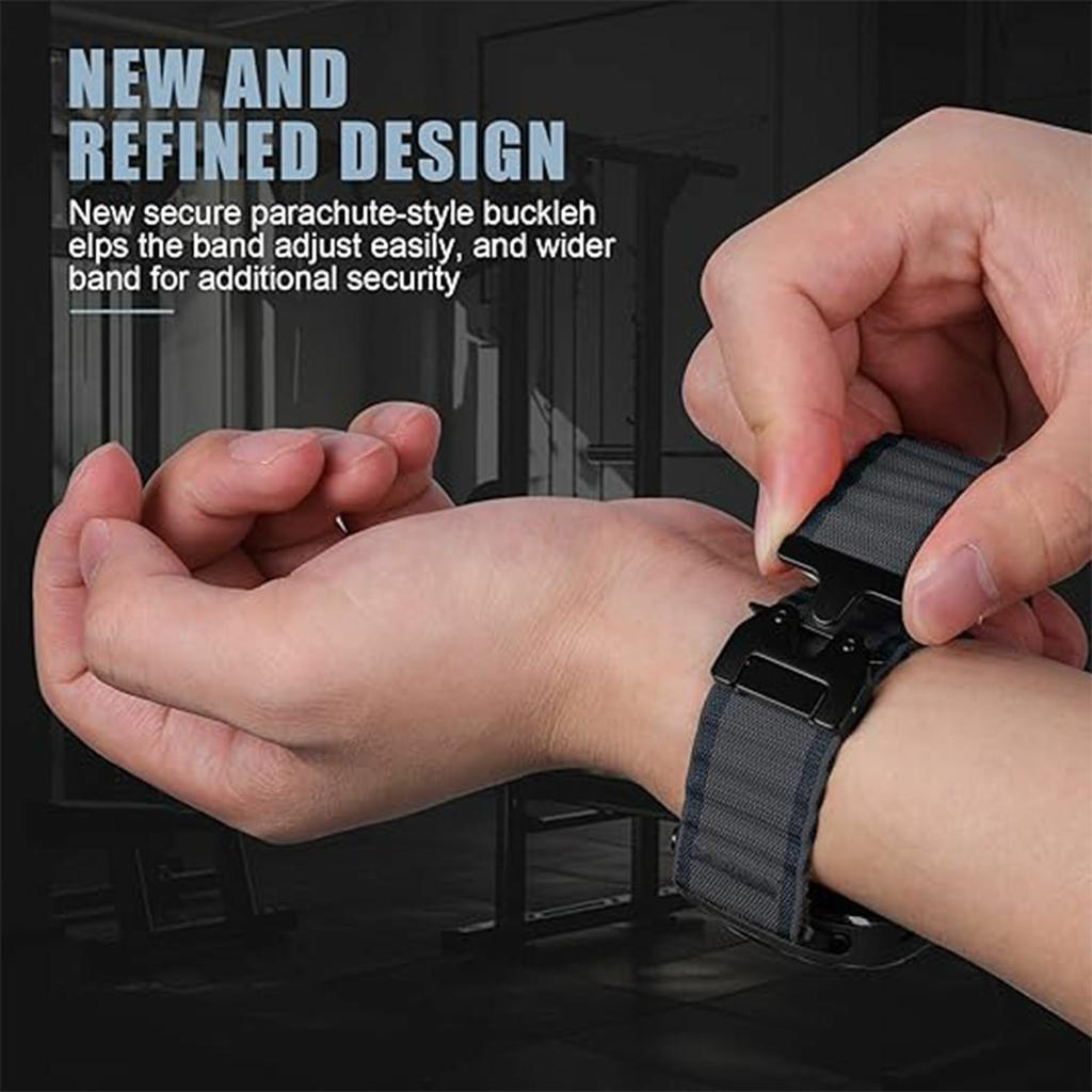 For Samsung Galaxy Watch Ultra (2025) 47mm / Ultra 47mm Watch Band Parachute Buckle Wide Ripple Pattern Nylon Wrist Strap