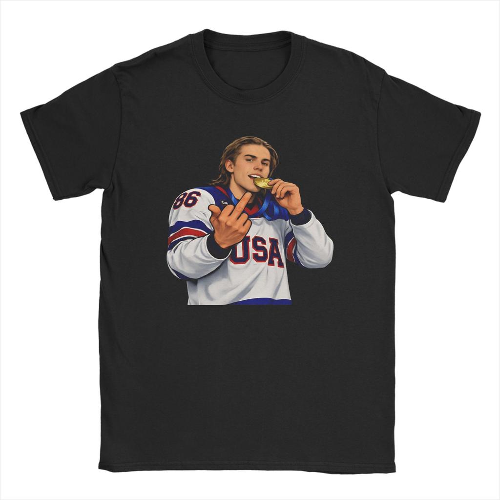 Hockey Hughes 86 USA T-Shirt Sommer Ästhetische T-Shirts Baumwolle Neuheit T-Shirt Für Unisexs Kurzärmelige Gemusterte Oberteile
