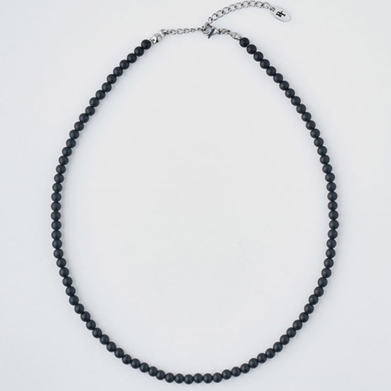 BICYCLE TROPHY BT Gemstone Necklace 02 (4mm Matte Onyx)