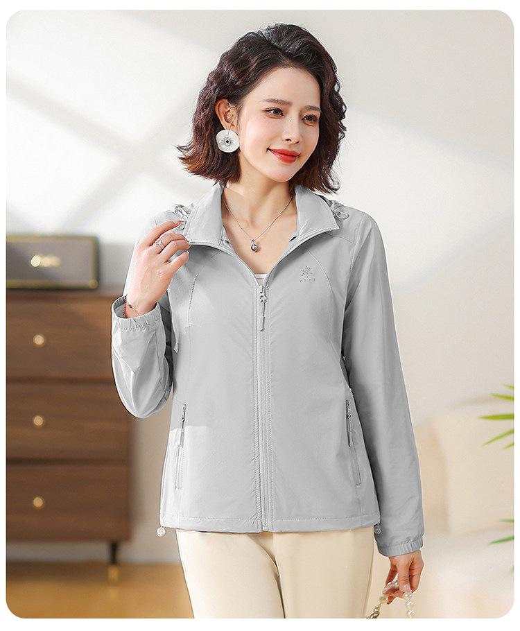 2026 Spring Fashion Sun Protection Jacket for Middle-Aged & Elderly Women - Lightweight, Stylish Summer Wear
