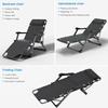 Folding Lounge Chair Versatile Foldable Patio Recliner Adjustable Patio Recliner with Headrest Cushion for Home Office