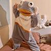 Damen Fleece-gefütterte Halloween-Pyjamas - Einteiler Cartoon-Kürbis-Design für Herbst/Winter Hauskleidung oder Outdoor-Bekleidung