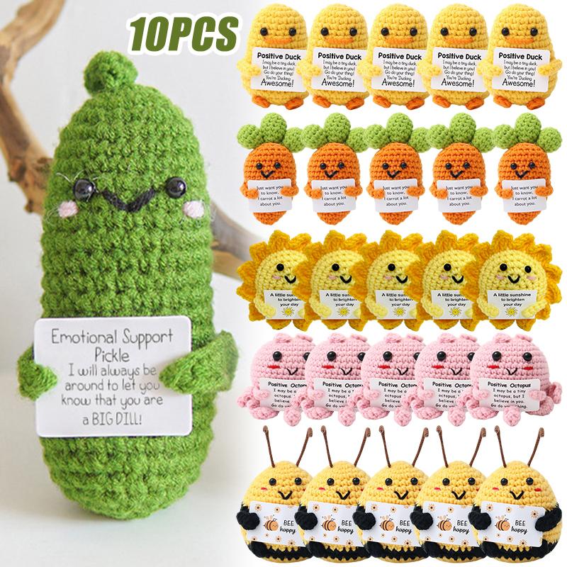 Positive Potatoes Crochet Doll Funny Affirmation Card Desk Accessorie Kawaii Animal Ornament Wedding Mother's Day Birthday Gift
