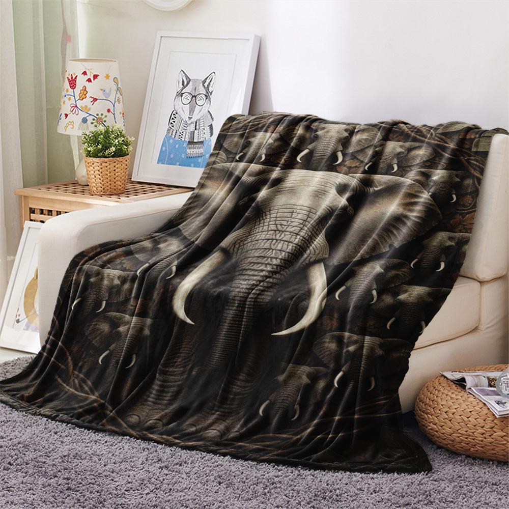 1PC Natural Decoration Print FlAannel Blanket, High quality Comfortable for All Seasons, Home Decor, Warmth and Comfort