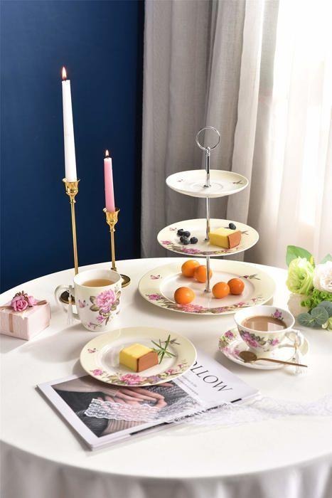 Ensemble de théière - london boutique - motif floral - porcelaine - pour 1 personne - boîte cadeau