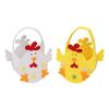 Felt Chicken Easter Basket Empty Organizer Candy Egg Bucket with Handle for Children Holiday Festival Toy Storage