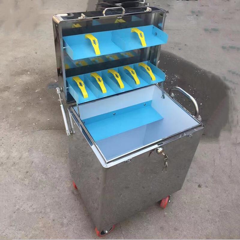 RYZH 0585 Stainless Steel Bank Cash Transport Box with Wheels