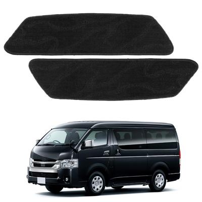 Syncnika Side Step Mats for Toyota Hiace 200 Series Wave Pattern Scuff Scratch Interior Black Power Sliding Door Vehicles (4th-8th Generation) SGL,