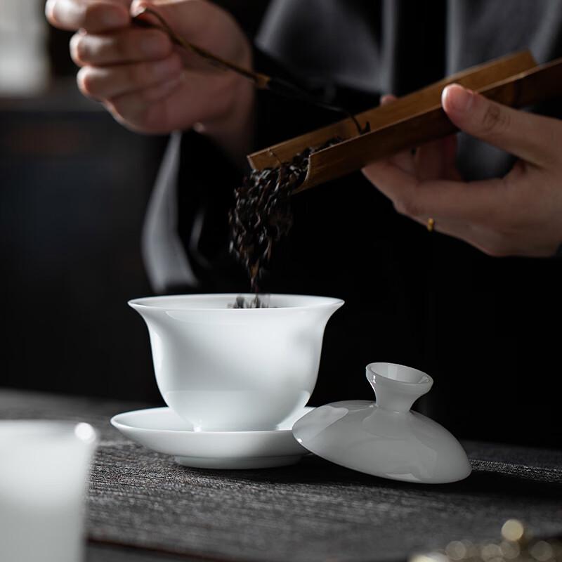 Tuopai 10-Piece Glossy Ice Snow White Ceramic Tea Set