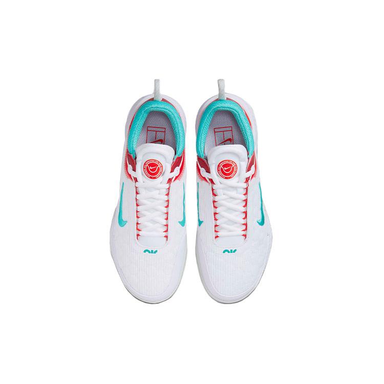 Nike Court Zoom Nxt Hc Weiß Hell Silber Habanero Rot Gewaschenes Türkis Damen DH0222-136