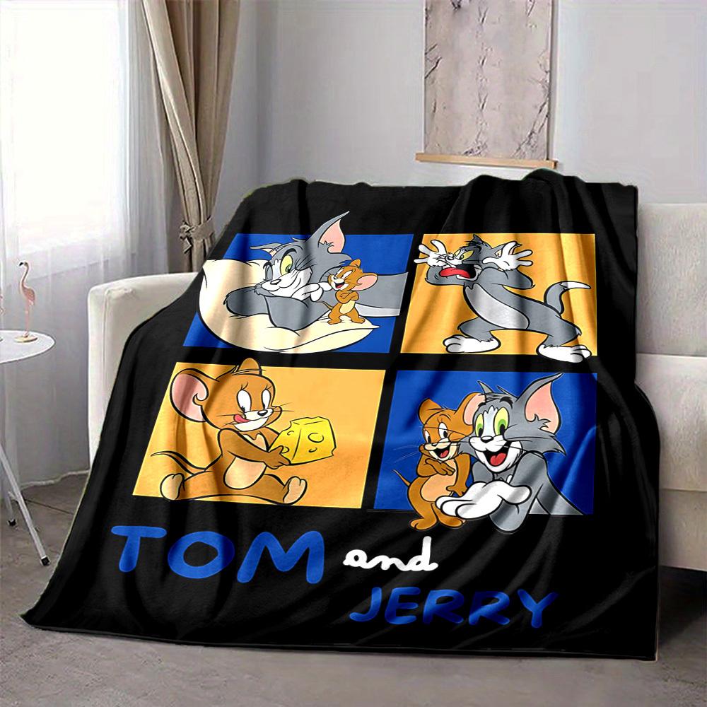 

1pc Tom Jerry Flannel Throw Blanket Lightweight Soft Warm All Season Blanket for Sofa, Bed, Travel,L1028102 80x120cm