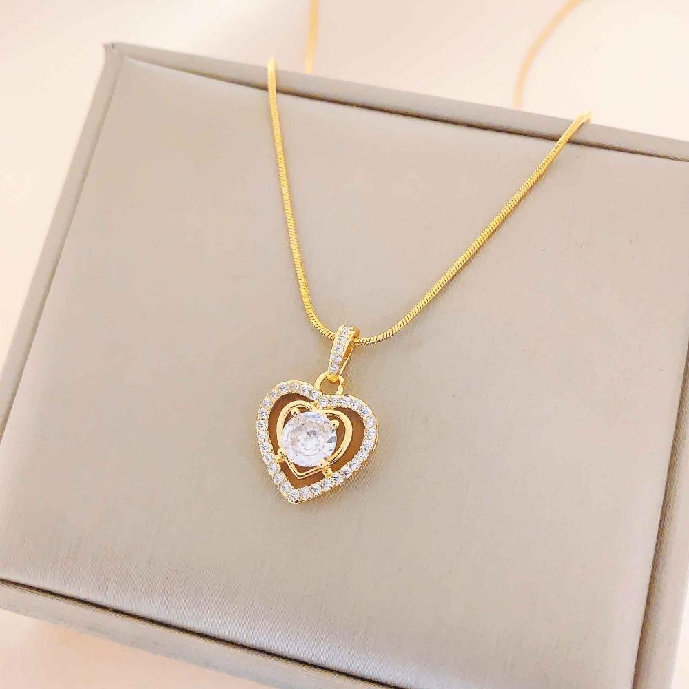 Necklace Women Do Not Fade Summer Small Cute Temperament Titanium Steel Necklace Versatile High-end Jewelry Simple Collarbone Chain