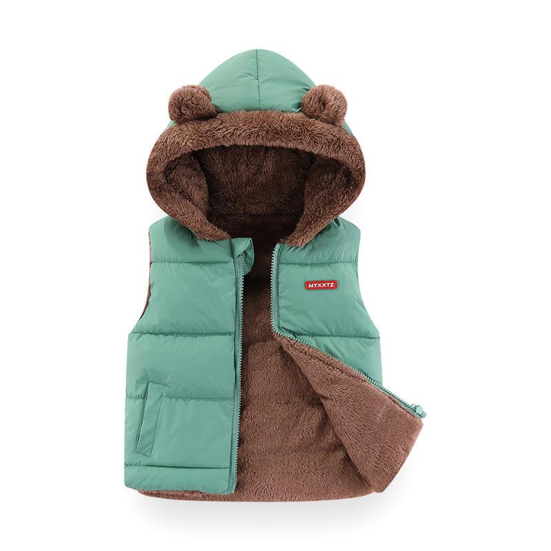 Dětská kašmírová vesta Kabát Podzim Zima Chlapeček Dívka Bavlna Vycpaná Bunda s kapucí Dětská Silná vesta Svrchní oblečení Oblečení