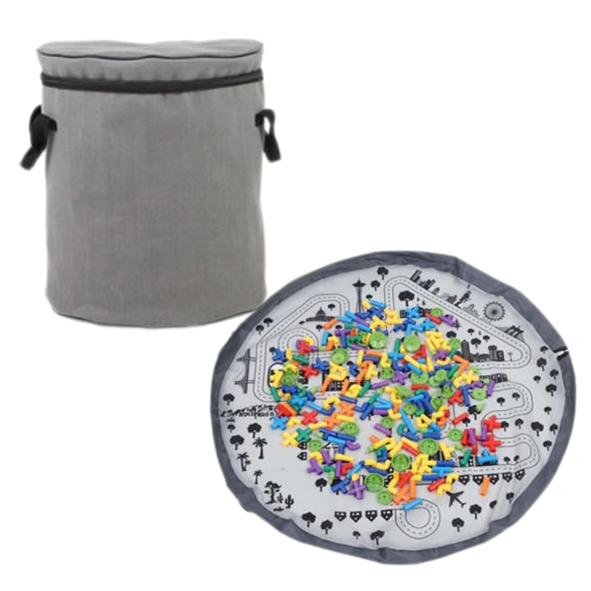 

коврик для хранения и игр Диаметр 150 см Коврик для уборки Коробка для хранения Ведро для хранения Ящик для игрушек Легко убирать Стиль со шнурком Блоки Мягкие игрушки Идеально для