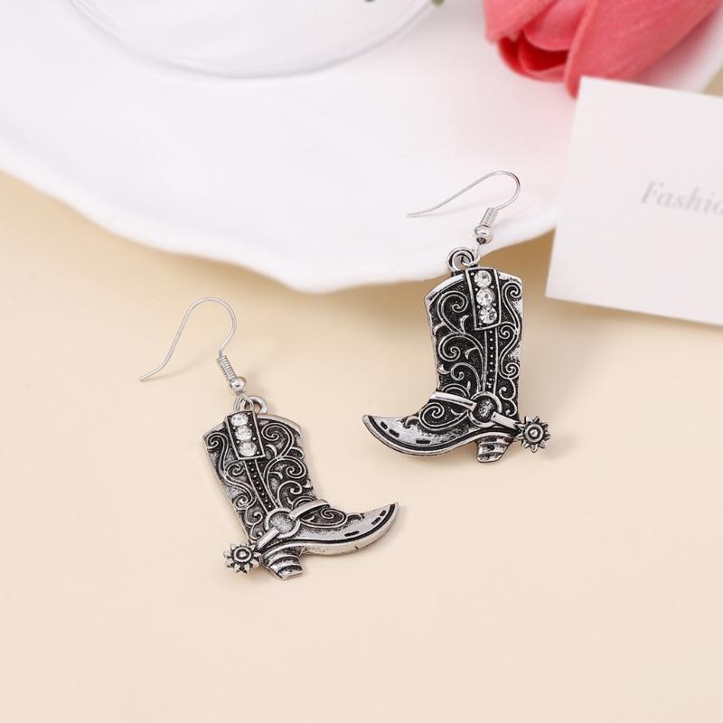 Western Cowgirl Riding Fashion Jewelry Versatile Cowboy Boot Earrings/Necklace Accessory for Casual or Dress Looks