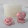 Heart Shaped Candle Silicone Mold for Making Candle Soap Plaster Ornemant Resin Craft, Rose Candle Silicone Molds