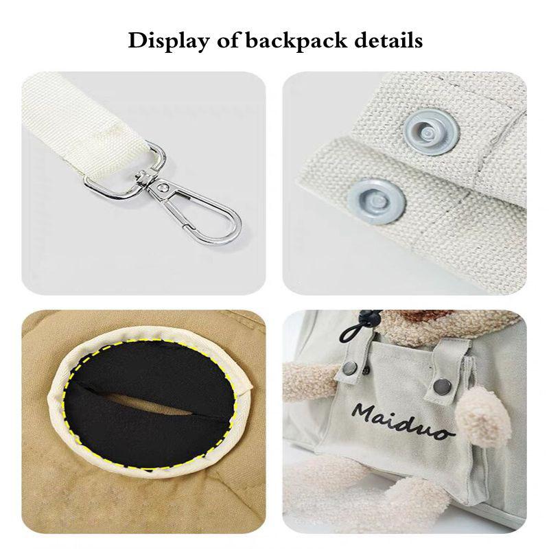 Pet Cat Canvas Handbag Portable Cat Dog Cute Fun Carrier Bags Soft Pet Carriers Outgoing Travel Pets Handbag with Safety buckle