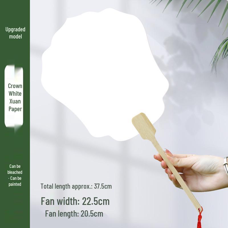 Thickened Xuan Paper Round Fan - Blank Lacquer Fan Kit for Chinese Painting & Calligraphy, Ancient Style, Double-Sided, Ideal for Children