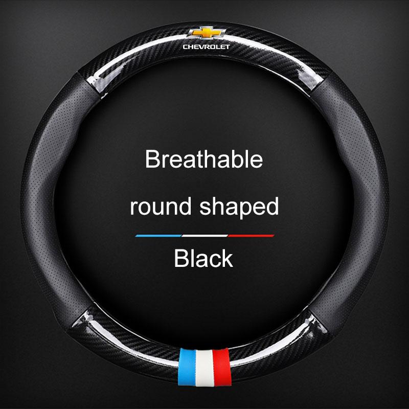 Car Steering Wheel Cover Breathable Anti Slip PU Leather Steering Cover For Chevrolet Colorado Cruze Spark Captiva Malibu Trax Aveo Camaro