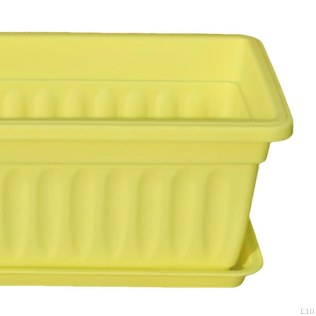 Flower Pot Window Box Planter Decoration with Saucers for Gardening Nursery Entrance Railing Outside