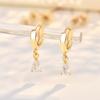 Geometric Water Droplet Inlaid Diamond Earbuds Minimalist Creative Style Cold Style Earrings Earrings