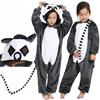 Kigurumi Onesie Costume Grey Lemur Fancy Dress Jumpsuit Children 130