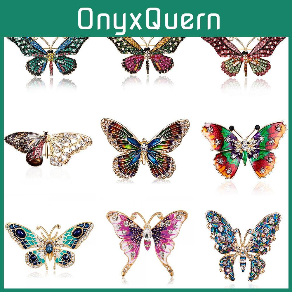 Vintage Butterfly Crystal Brooch Pin With Waterdrop Design For Women And Men