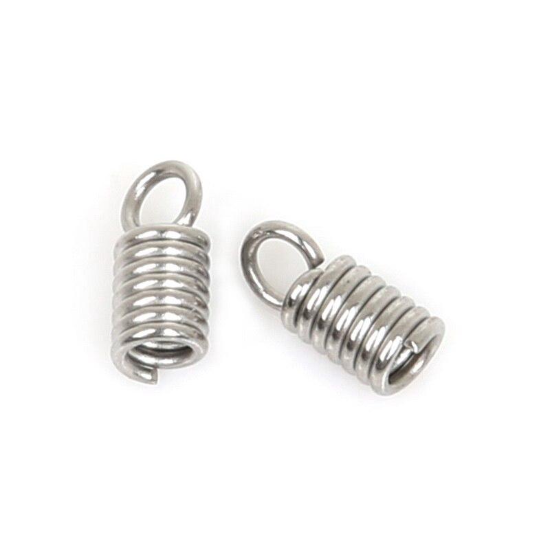 50 Stück Seile Schnur Quetsch-Endkappen Schnallen-Spitzen 2mm 3mm 4mm Halsketten Armband Verbinder Verschluss